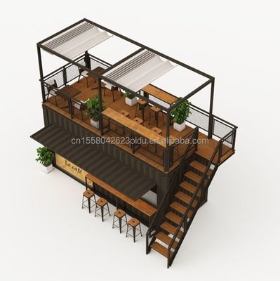 Steel Frame Galvanized Steel Bending 180g 20ft Foldable Luxury Prefabricated Portable Coffee Shop Container for Products