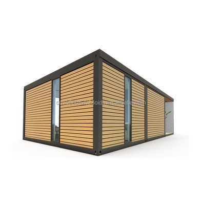 Outdoor Wooden Container Home Luxury Garden Tiny House with 2-3 Bedrooms for Families and Hotels Aluminum Alloy Windows