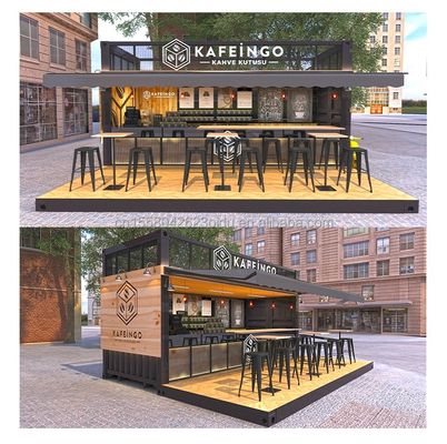 Coffee Bar Kiosk Made of Galvanized Steel Bending for 20ft Expandable Container House