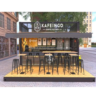 Coffee Bar Kiosk Made of Galvanized Steel Bending for 20ft Expandable Container House