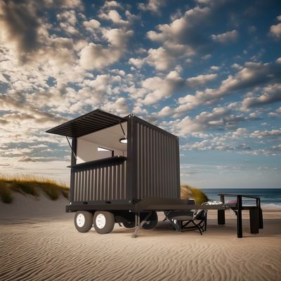 Galvanized Steel Square Tubes Main Structure Mobile Prefabricated Container House Shop on Wheels for a Bar 20ft/40ft Size