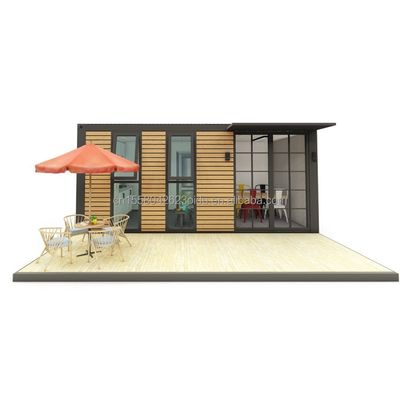 20ft or 40ft Portable Tiny Home Prefabricated Light Steel Villa Modular Prefab Houses with Galvanized Steel Square Tubes