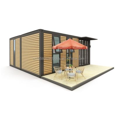20ft or 40ft Portable Tiny Home Prefabricated Light Steel Villa Modular Prefab Houses with Galvanized Steel Square Tubes