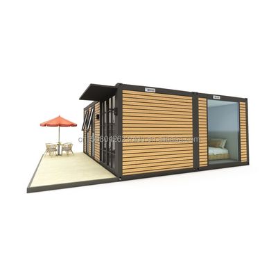 20ft or 40ft Portable Tiny Home Prefabricated Light Steel Villa Modular Prefab Houses with Galvanized Steel Square Tubes