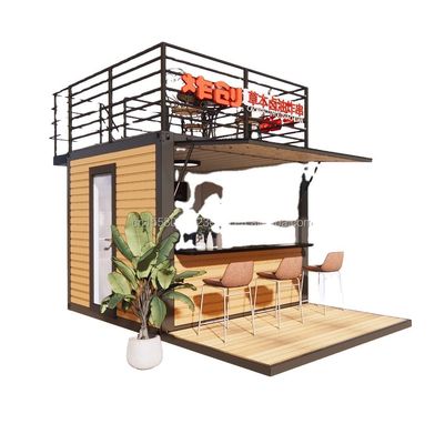 10ft Modern Design Fast Food Mini Pop-Up Shop Flat Pack Steel Container for Carport in Outdoor Cafe Coffee Bar Carport