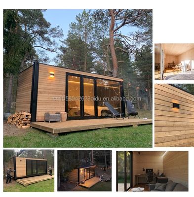 Wooden Foundation Tiny House on Steel Structure Container House Portable Prefab Modern Design for Hotel