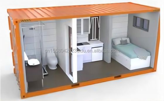 Outdoor Steel and Sandwich Panel Flat Pack Container House with Bathroom Made of 20ft/40ft