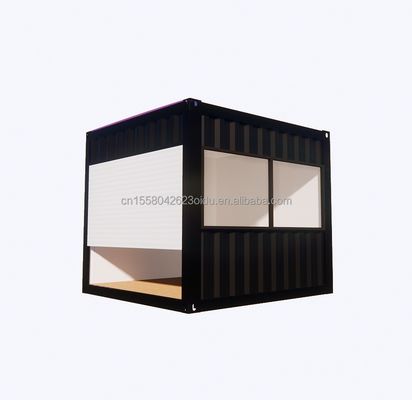 20ft Mini Store Container Coffee Shop Bar Fast Food Restaurant Convenience Store Kiosk Booth with Aluminum Alloy Windows