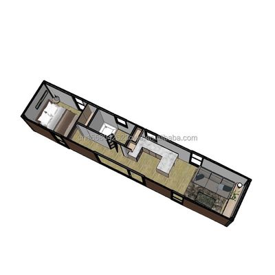 Modern Simple Shop Customized 20f 40ft Prefabricated Expandable Wooden Container House with 2 Large Bedroom in Simple Style