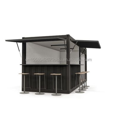 20ft Steel Frame Prefabricated Food Booth Container with Aluminum Windows and Galvanized Steel Bending
