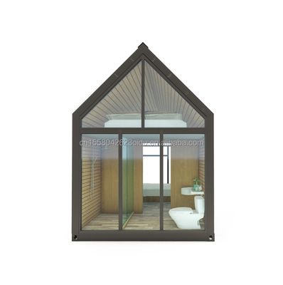 Outdoor Hotel or Living Aluminum Alloy Windows Triangular Roof Prefabricated Steel Container House with Customized Color