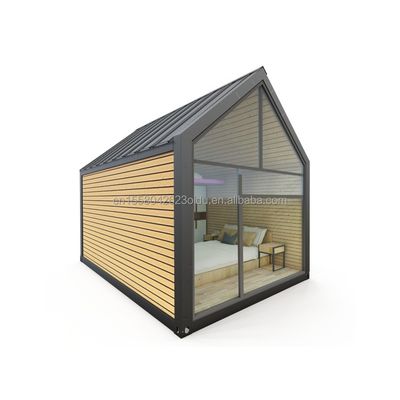 Outdoor Hotel or Living Aluminum Alloy Windows Triangular Roof Prefabricated Steel Container House with Customized Color