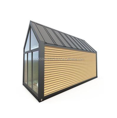 Outdoor Hotel or Living Aluminum Alloy Windows Triangular Roof Prefabricated Steel Container House with Customized Color