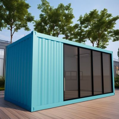 Outdoor 20ft Prefabricated Steel Structure Home House Container Flat Pack Houses Made of 50/75/100mm Wave Sandwich Panel