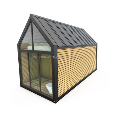 Outdoor Hotel or Living Aluminum Alloy Windows Triangular Roof Prefabricated Steel Container House with Customized Color