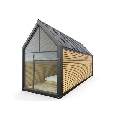 Outdoor Hotel or Living Aluminum Alloy Windows Triangular Roof Prefabricated Steel Container House with Customized Color