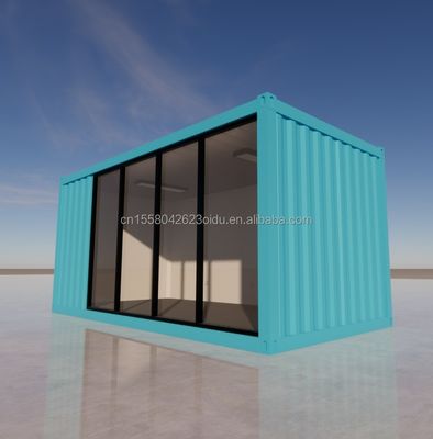 Outdoor 20ft Prefabricated Steel Structure Home House Container Flat Pack Houses Made of 50/75/100mm Wave Sandwich Panel