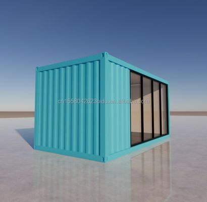 Outdoor 20ft Prefabricated Steel Structure Home House Container Flat Pack Houses Made of 50/75/100mm Wave Sandwich Panel