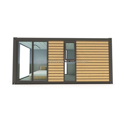 20ft Modern Prefabricated Steel Container House Wooden Color Living Prefab Residential Tiny House Couple Hotel Room