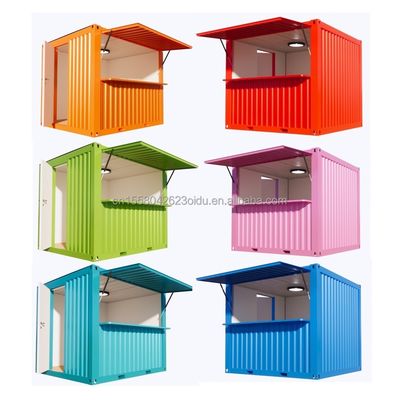 10ft Fast Food Mini Mobile Container Coffee Bar Houses Modern Design Outdoor Modified Shipping Container Cafe Shops Pop-up Shop