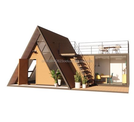 Triangle House A Frame House Kit For Living With 50/75/100mm Wave Sandwich Panel Wall and Log