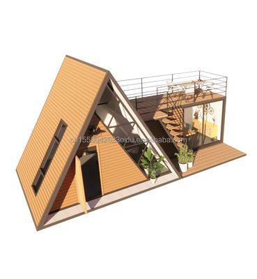 Triangle House A Frame House Kit For Living With 50/75/100mm Wave Sandwich Panel Wall and Log