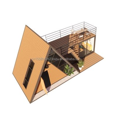 Triangle House A Frame House Kit For Living With 50/75/100mm Wave Sandwich Panel Wall and Log