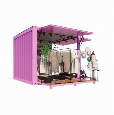 Hotel Promotion 10ft Pop-up Container Clothing Store with Steel Frame and Galvanized Steel Bending
