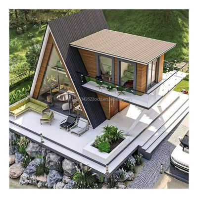 Triangle Shape Container House Wooden Houses Prefab Home with Wall 50/75/100mm Wave Sandwich Panel