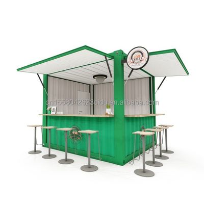 10ft and 20ft Container Coffee Shops with Aluminum Alloy Windows Portable Pop Up Cafe Bar