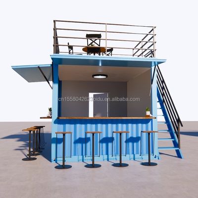 10ft Prefabricated Restaurant Shop Street Food Kiosk Container Pop Up Mobile Mini Shipping Container with Hotel Design
