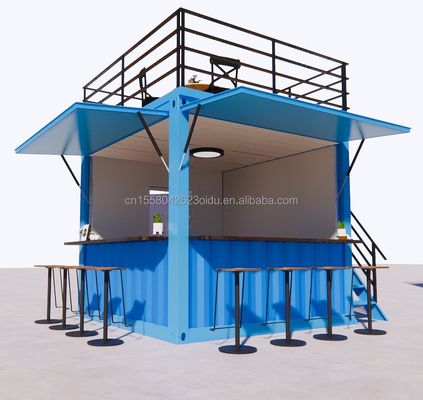 10ft Prefabricated Restaurant Shop Street Food Kiosk Container Pop Up Mobile Mini Shipping Container with Hotel Design
