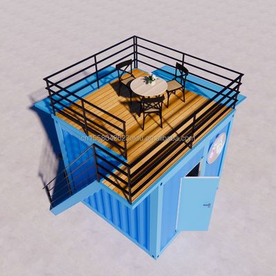 10ft Prefabricated Restaurant Shop Street Food Kiosk Container Pop Up Mobile Mini Shipping Container with Hotel Design