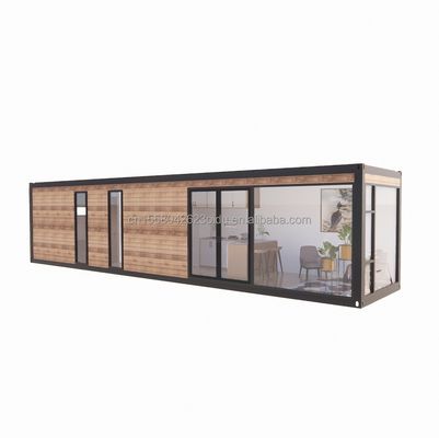 20 FT Customizable Modern Prefabricated Steel Container House with Outdoor Wooden Container and Aluminum Alloy Windows