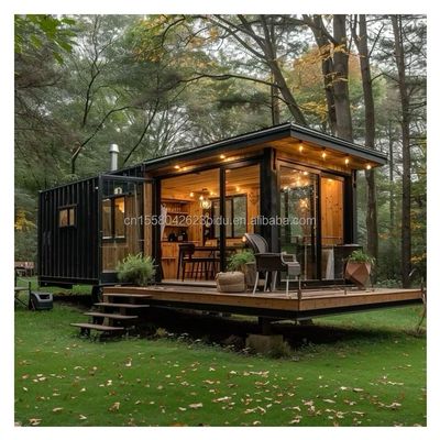Aluminum Alloy Windows EU 20 FT Prefabricated Steel Container House for Outdoor Living in Residential Forest Tiny Houses