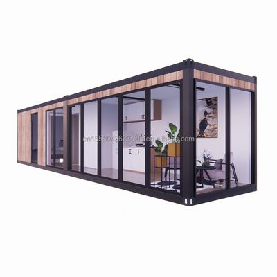 Customized Color 40ft Prefabricated Container Wooden House 3 Bedroom and Living Room Expandable Steel Design for Outdoor