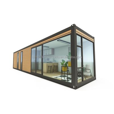 Customized Color 40ft Prefabricated Container Wooden House 3 Bedroom and Living Room Expandable Steel Design for Outdoor
