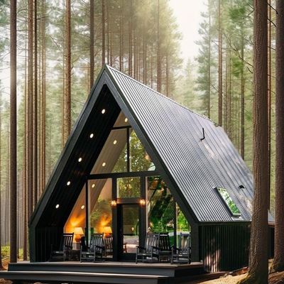 Fast-Install Steel Structure Container Houses Modern Two-Storey Luxury Villa with A-Frame and Sandwich Panel Design