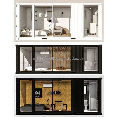 Outdoor Modern Design Expandable Container Home Prefabricated Wooden Structure Large Glass Sunroom for Family Couple Hotel