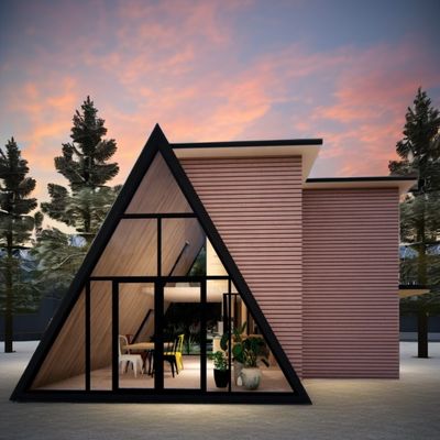 Detachable Container and Aluminum Alloy Windows CE EU Certified Modern Luxury Prefab Triangle House for Office or Warehouse