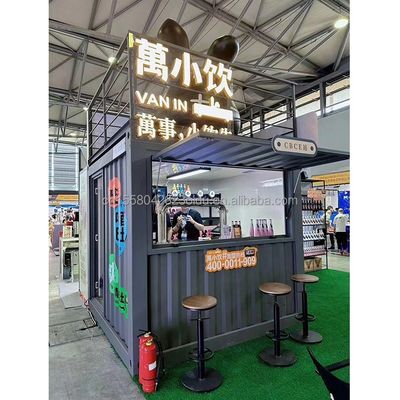 10ft Mini Pop Up Shop Container House Restaurant Shop Street Food Kiosk Container with Galvanized Steel Square Tubes