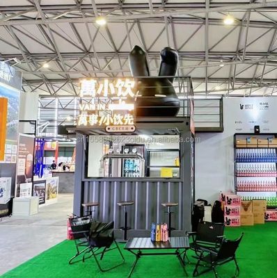 10ft Mini Pop Up Shop Container House Restaurant Shop Street Food Kiosk Container with Galvanized Steel Square Tubes