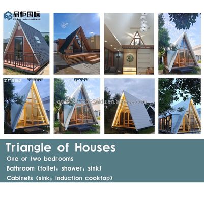 2024 Prefabricated Triangle Houses with Bedrooms Bathrooms and Aluminum Alloy Windows in Customized Colors
