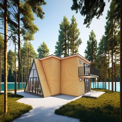 Customized Color Flat Packaging Prefabricated Houses Triangle House for Hotel