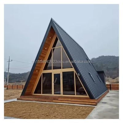 Galvanized Steel Square Tubes Main Structure Hotel Triangle A Frame Prefabricated House Kit for Luxury
