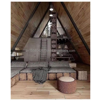 Galvanized Steel Square Tubes Main Structure Hotel Triangle A Frame Prefabricated House Kit for Luxury