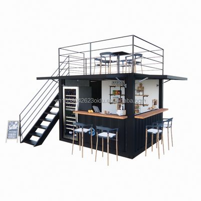 10ft Mini Pop-up Shop Galvanized Steel Square Tubes Two-story Pop-up Container Bar Coffee Container
