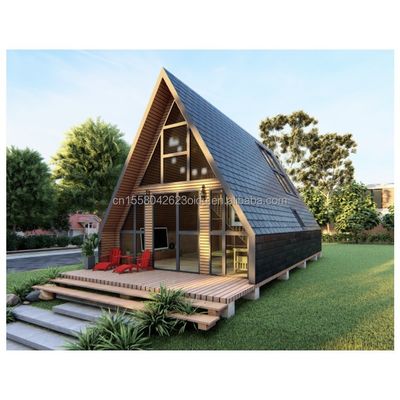 Hotel Wooden Houses with Triangle Design Modern Style Container and 50/75/100mm Wave Sandwich Panel Wall in EU