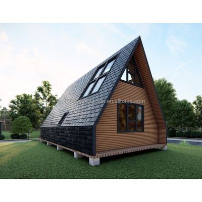 Hotel Wooden Houses with Triangle Design Modern Style Container and 50/75/100mm Wave Sandwich Panel Wall in EU