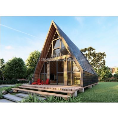 Hotel Wooden Houses with Triangle Design Modern Style Container and 50/75/100mm Wave Sandwich Panel Wall in EU
